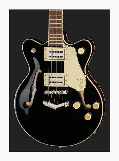 Gretsch G2655 STRML CB JR DC BLK, corpo e verniciatura in primo piano