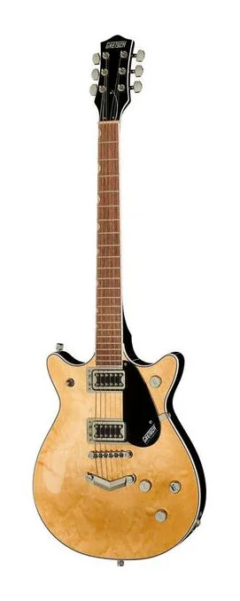 Gretsch G5222 EMTC D. Jet BT V-St. NAT inquadrato di fronte su sfondo neutro