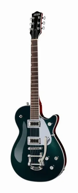 Gretsch G5230T Elmtc. Jet SC Bgsby CG inquadrato di fronte su sfondo neutro