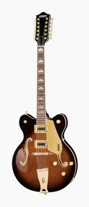 Gretsch G5422G-12 Electromatic SBB inquadrato di fronte su sfondo neutro