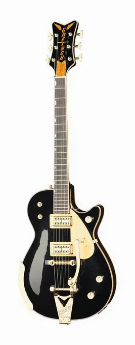 Gretsch G6134TG-58 LTD Custom Peng NE inquadrato di fronte su sfondo neutro