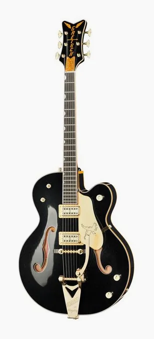 Gretsch G6136TG-58 LTD Cust Falcon NE inquadrato di fronte su sfondo neutro