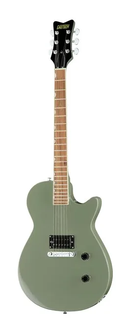 Gretsch STRML JET CLB 1PU OLV DRB fotografato frontalmente