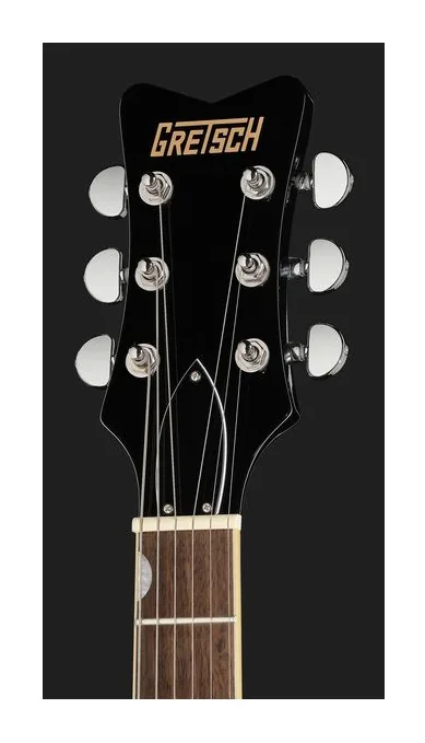 Gretsch STRML JET CLB JT BLK, corpo e verniciatura in primo piano