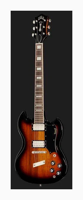 Guild Polara Deluxe Vintage Sunburst, manico e tastiera visti di lato
