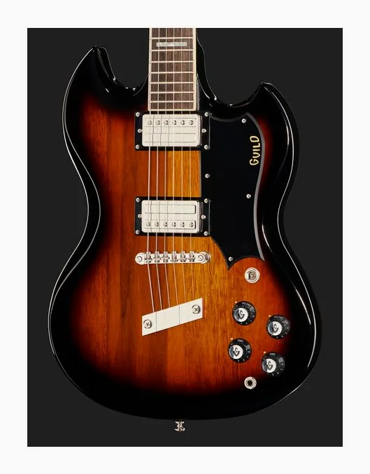 Guild Polara Deluxe Vintage Sunburst, selettore pickup e jack di uscita