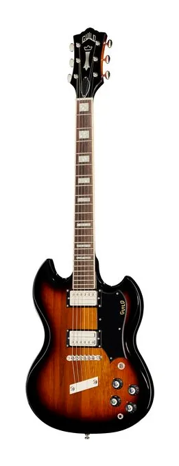 Guild Polara Deluxe Vintage Sunburst in primo piano frontale
