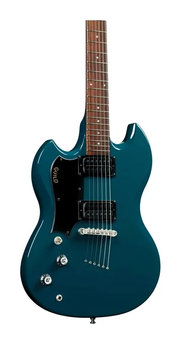 Guild Polara LH Blue Steel, paletta con meccaniche e logo