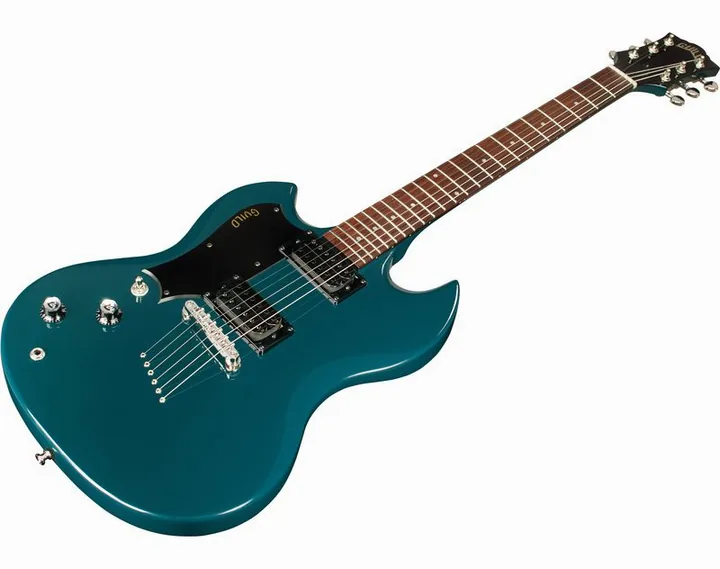 Guild Polara LH Blue Steel, corpo e verniciatura in primo piano