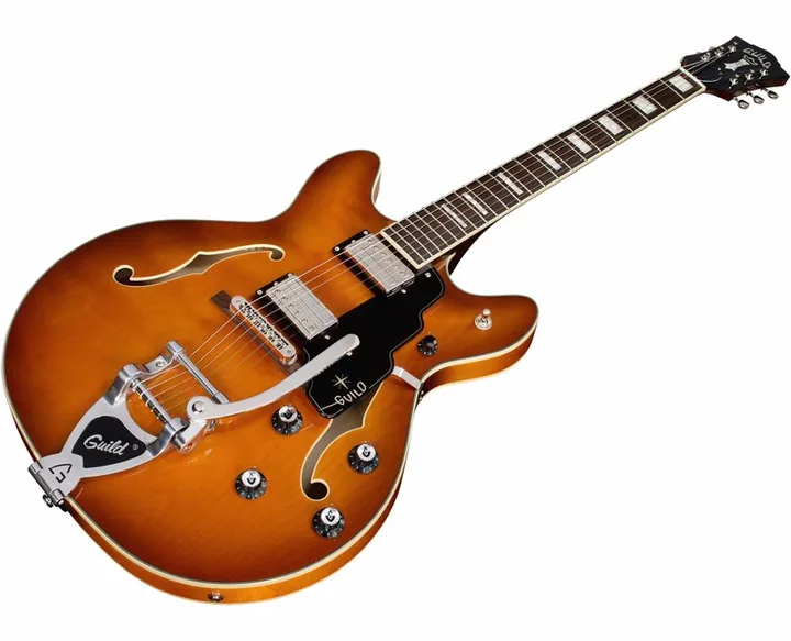 Guild Starfire Deluxe DC GVT HB, manico e tastiera visti di lato