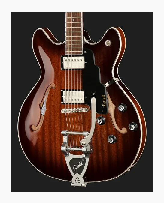 Guild Starfire I DC California Burst, manico e tastiera visti di lato