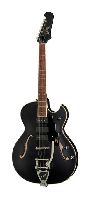 Guild Starfire I Jet 90 Satin Black in primo piano frontale