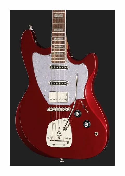 Guild Surfliner Deluxe Scarlett Red, manico e tastiera visti di lato
