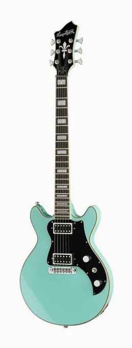 Hagstrom Megin Aged Sky Blue visto di fronte