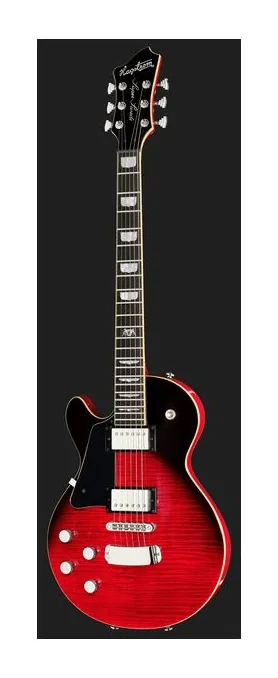 Hagstrom Super Swede Crimson Flame LH, paletta con meccaniche e logo