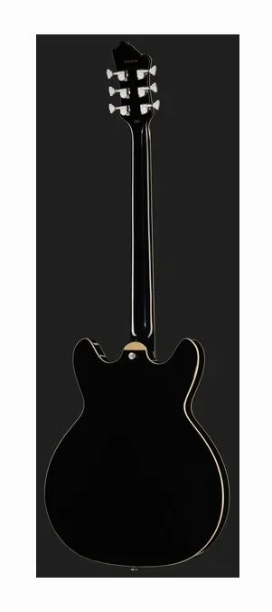 Hagstrom Viking Deluxe Baritone BK, paletta con meccaniche e logo