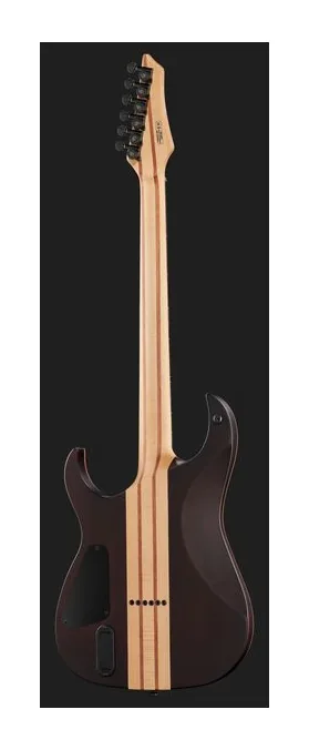 Harley Benton Amarok-6 BKRD Quilted Burst, curve del body viste dall'alto