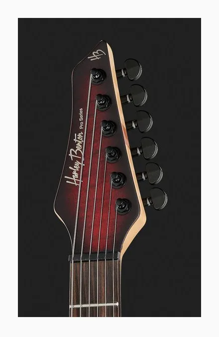 Harley Benton Amarok-6 BKRD Quilted Burst, ponte e meccaniche di intonazione