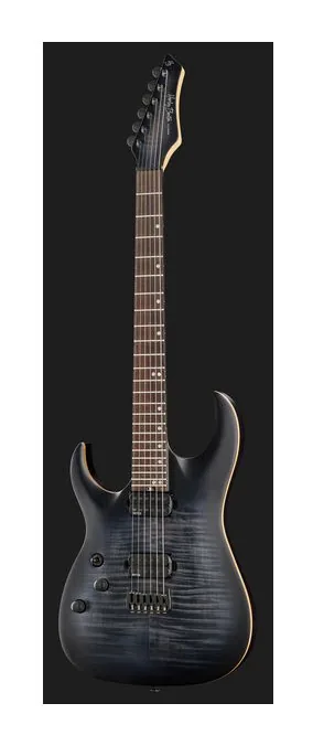 Harley Benton Amarok 6 LH BKNT Flame Burst, curve del body viste dall'alto
