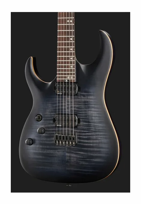 Harley Benton Amarok 6 LH BKNT Flame Burst, curve del body viste dall'alto