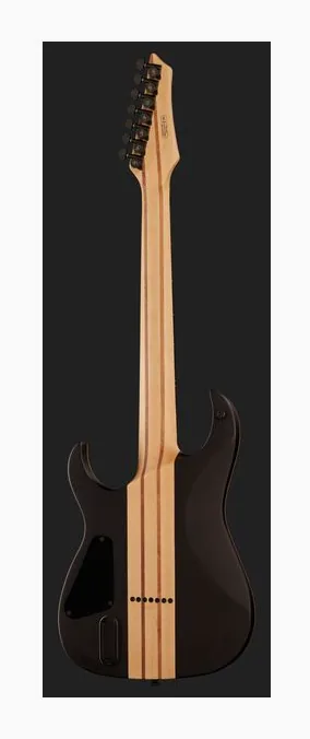 Harley Benton Amarok-7 BKNT Flame Burst, curve del body viste dall'alto