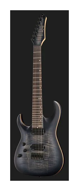 Harley Benton Amarok 7 LH BKNT Flame Burst, selettore pickup e jack di uscita