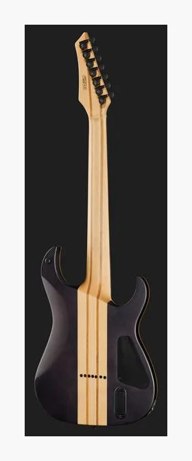 Harley Benton Amarok 7 LH BKNT Flame Burst, curve del body viste dall'alto