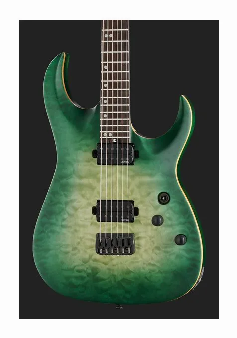 Harley Benton Amarok-BT EGNT Quilted Burst, manico e tastiera visti di lato