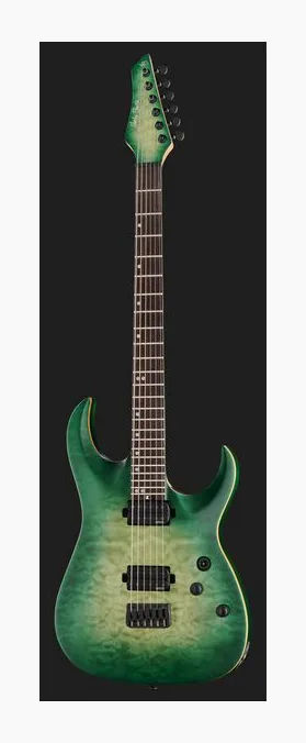 Harley Benton Amarok-BT EGNT Quilted w/Bag in primo piano frontale