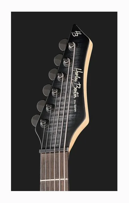 Harley Benton Amarok BT LH BKNT Flame Burst, curve del body viste dall'alto