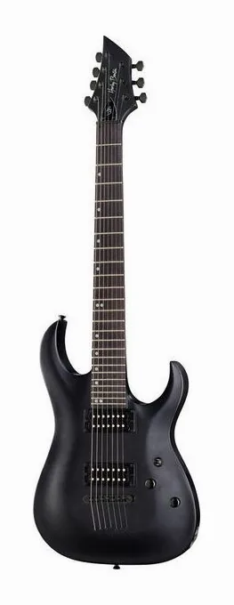Harley Benton Baritone-7 SBK fotografato frontalmente
