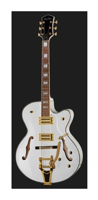 Harley Benton BigTone Trem White, profilo laterale del corpo