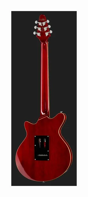 Harley Benton BM-75 Trans Red Deluxe w/Case, paletta con meccaniche e logo