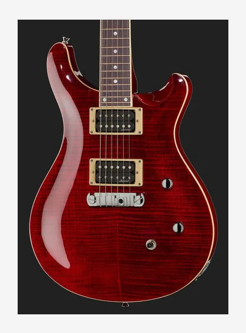 Harley Benton CST-24 Black Cherry Flame, corpo e verniciatura in primo piano