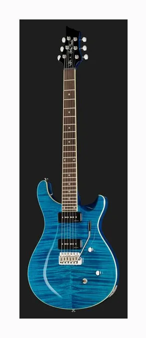 Harley Benton CST-24T P90 Ocean Flame, manico e tastiera visti di lato