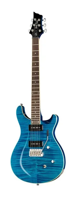 Harley Benton CST-24T P90 Ocean Flame fotografato frontalmente