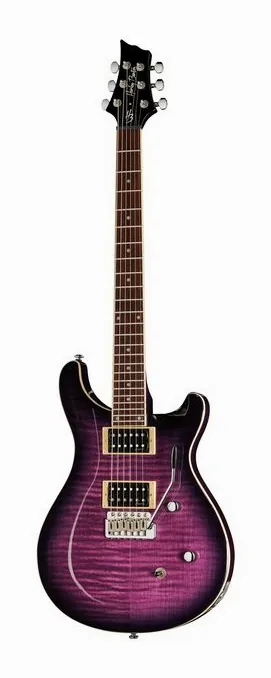Harley Benton CST-24T Purple Burst visto di fronte