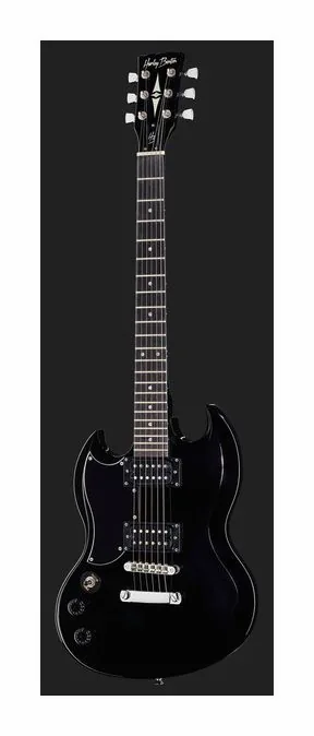 Harley Benton DC-200LH BK Student Series, manico e tastiera visti di lato