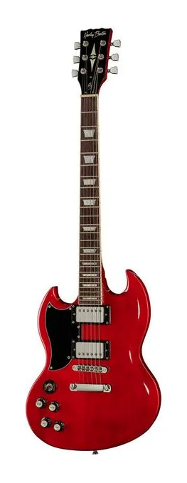 Harley Benton DC-580LH CH Vintage Series fotografato frontalmente