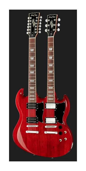 Harley Benton DC-Custom 612 Cherry, vista posteriore del corpo