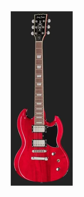 Harley Benton DC-Custom II Cherry, curve del body viste dall'alto