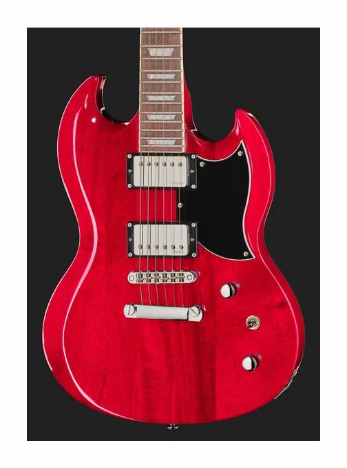 Harley Benton DC-Custom II Cherry, curve del body viste dall'alto