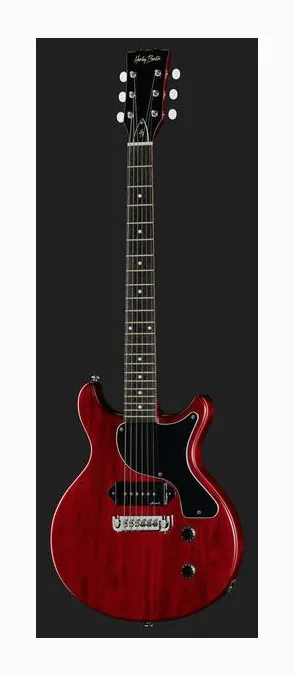 Harley Benton DC-Junior Faded Cherry, curve del body viste dall'alto