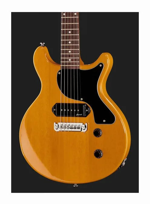 Harley Benton DC-Junior FAT TV Yellow, curve del body viste dall'alto