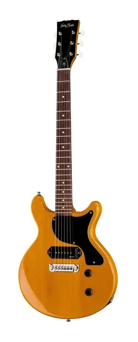 Harley Benton DC-Junior FAT TV Yellow visto di fronte