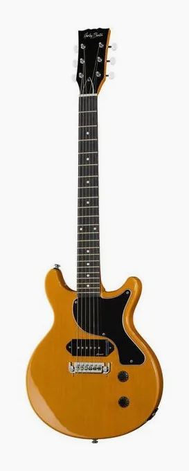Harley Benton DC-Junior TV Yellow visto di fronte