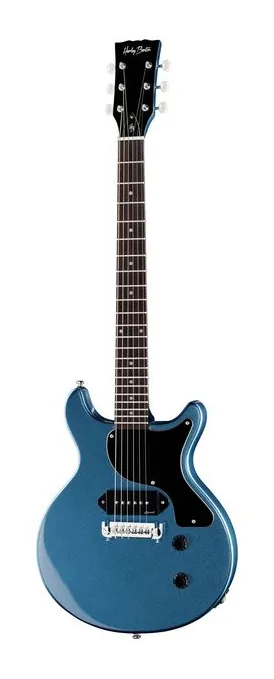 Harley Benton DC-Junior Pelham Blue visto di fronte