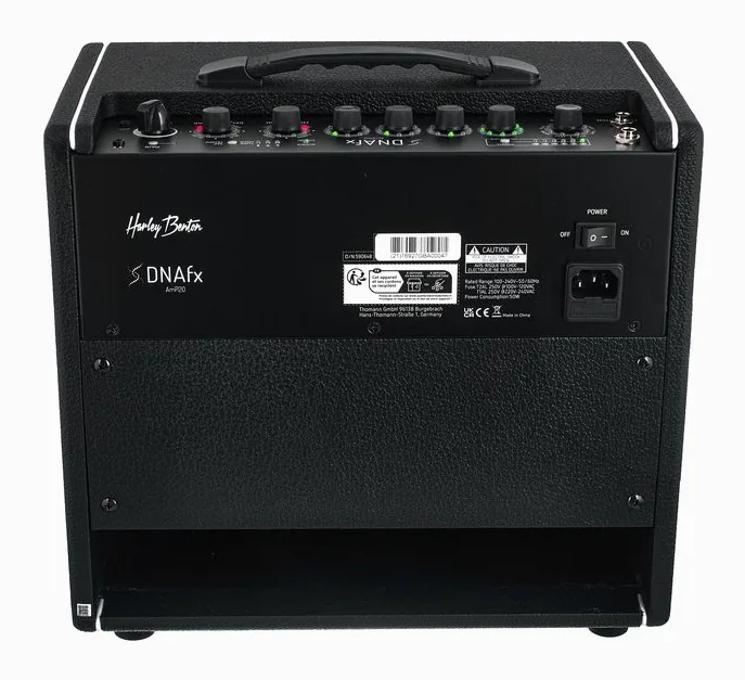 Harley Benton DNAFx AmP20, vista dall'alto della testata