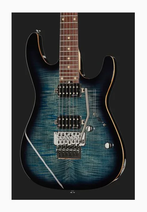 Harley Benton Fusion-III HH FR EB FBLB, corpo e verniciatura in primo piano