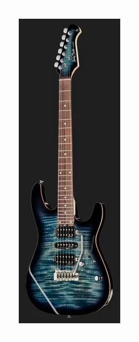Harley Benton Fusion-III HSH EB FBLB, curve del body viste dall'alto